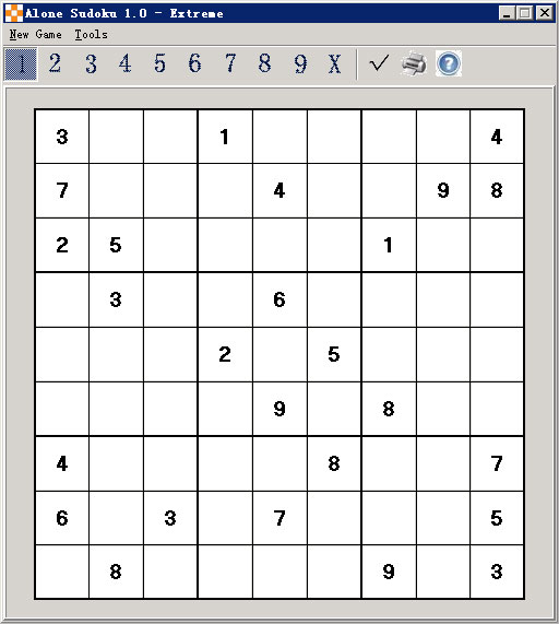 Alone Sudoku screen shot